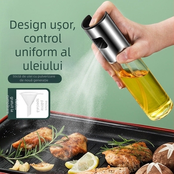 Sticlă pulverizatoare pneumatică din oțel inoxidabil 304, sticlă pulverizatoare pentru ulei, grătar, controlul uleiului de gătit, oală de bucătărie