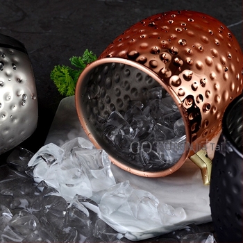 Furnizare transfrontalieră de cană Moscow Mule, cană Moscow Mule, cupă placată cu cupru, formă de punct ciocan, cană de cocktail în formă de gol