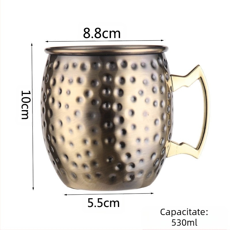 Furnizare transfrontalieră de cană Moscow Mule, cană Moscow Mule, cupă placată cu cupru, formă de punct ciocan, cană de cocktail în formă de gol