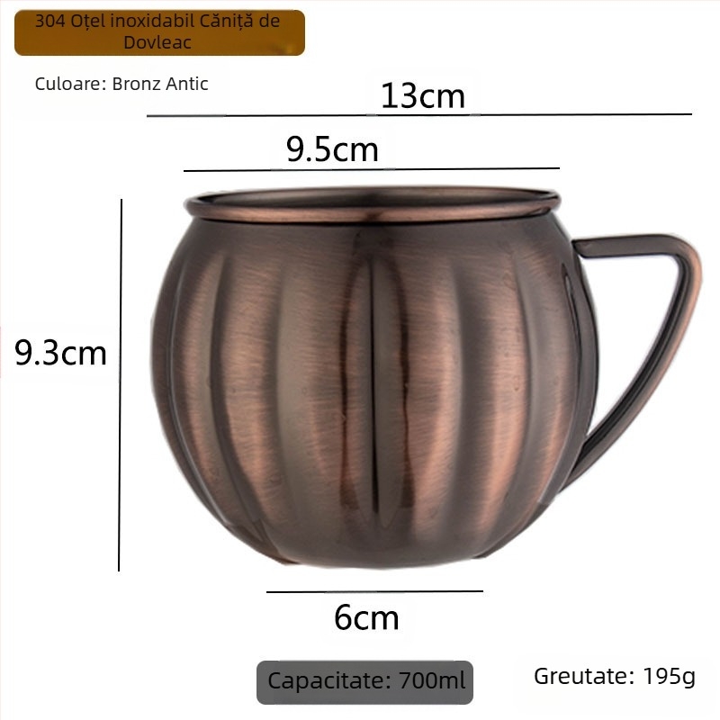 Furnizare transfrontalieră de cană Moscow Mule, cană Moscow Mule, cupă placată cu cupru, formă de punct ciocan, cană de cocktail în formă de gol