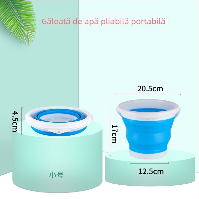 Găleată pliabilă portabilă din silicon găleată pliabilă în aer liber pescuit mașină spălare auto plastic menaj curățare găleată portabilă