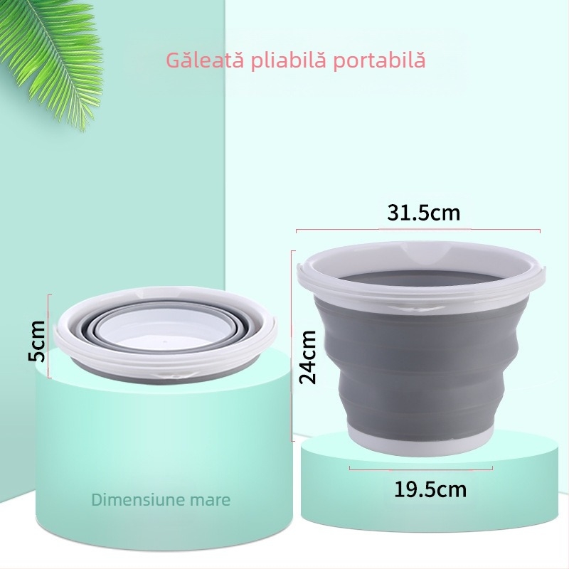 Găleată pliabilă portabilă din silicon găleată pliabilă în aer liber pescuit mașină spălare auto plastic menaj curățare găleată portabilă
