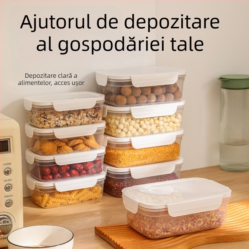 Borcan sigilat certificat Fcm, de calitate alimentară, pentru depozitare, din plastic, pentru cereale, gustări de bucătărie, gheață