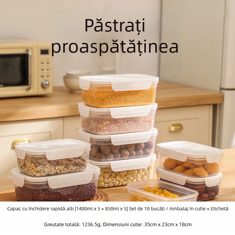 Borcan sigilat certificat Fcm, de calitate alimentară, pentru depozitare, din plastic, pentru cereale, gustări de bucătărie, gheață