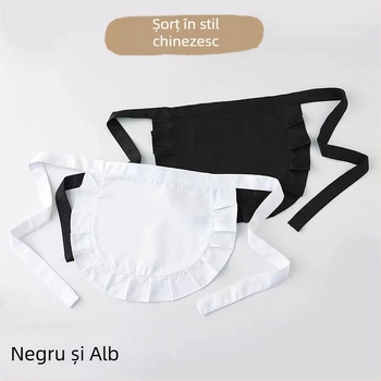 Șorț original chinezesc pentru bucătar mic, Lolita, servitoare, șorț nou, drăguț, moale, fată Lolita, negru, bavete mic
