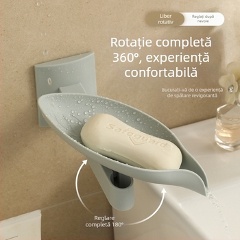 Cutie de săpun cu scurgere montată pe perete, cu frunze noi, neperforată, pentru baie, suport de săpun de uz casnic, producător în stoc