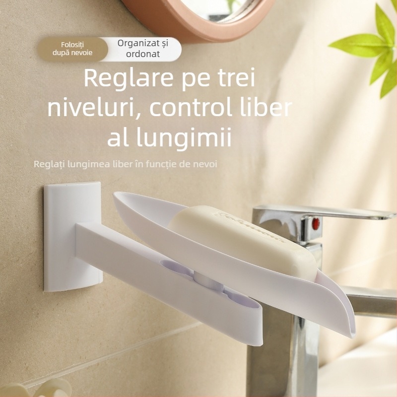 Cutie de săpun cu scurgere montată pe perete, cu frunze noi, neperforată, pentru baie, suport de săpun de uz casnic, producător în stoc