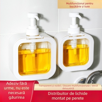 Gel de duș presabil montat pe perete, detergent de rufe, sticlă de detergent, balsam, sticlă goală, capacitate mare, portabilă din plastic