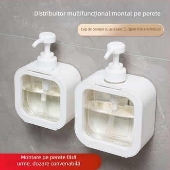 Gel de duș presabil montat pe perete, detergent de rufe, sticlă de detergent, balsam, sticlă goală, capacitate mare, portabilă din plastic