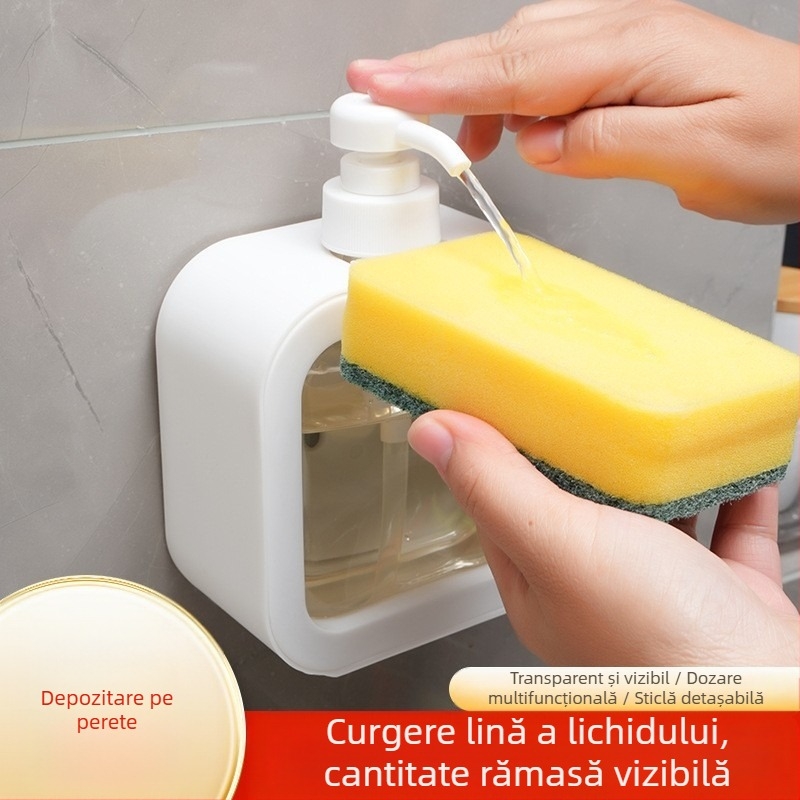 Gel de duș presabil montat pe perete, detergent de rufe, sticlă de detergent, balsam, sticlă goală, capacitate mare, portabilă din plastic