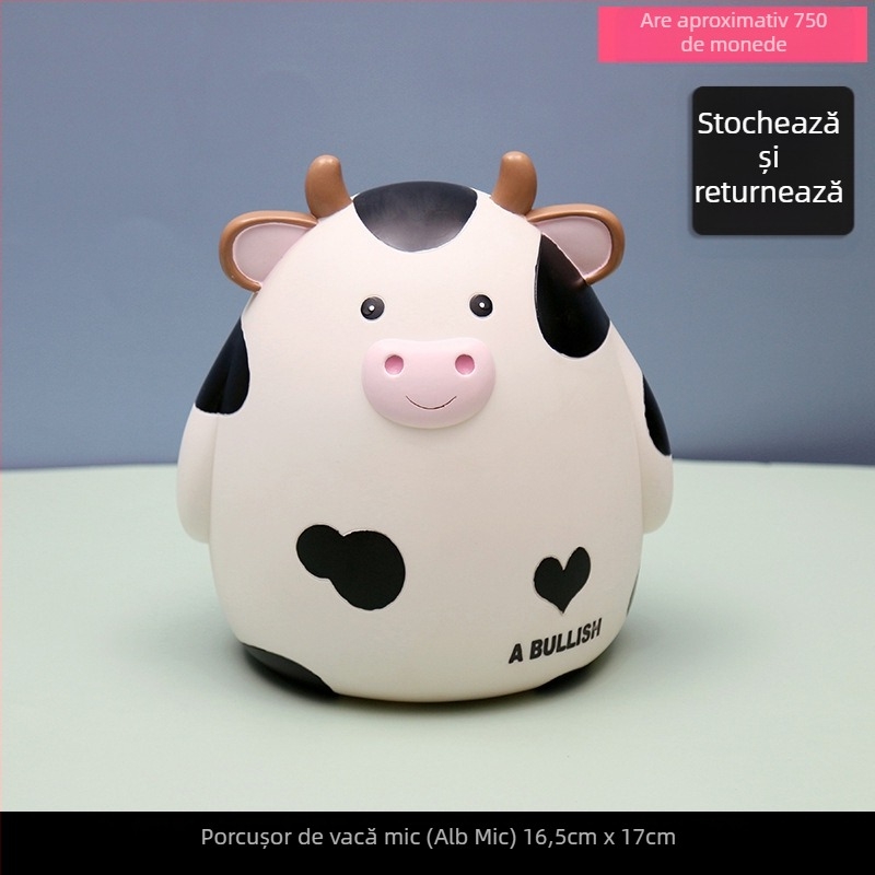 Pușculiță drăguță și drăguță cu desene animate cu vițel pentru copii, ornamente creative pentru desktop, cadou publicitar cu zodiac, pușculiță din vinil