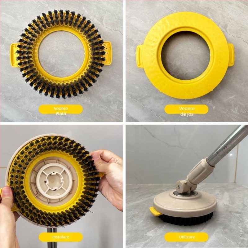 Perie de mop universală rotundă pentru înlocuirea capului de mop, perie de podea de uz casnic, accesorii pentru mop, perie de curățare, cap de mop rotativ