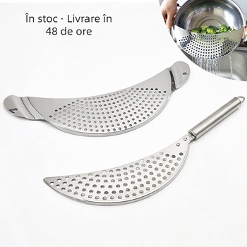 Filtru de apă din oțel inoxidabil, filtru deflectiv, izolator de apă în formă de seceră, instrument de drenaj de suprafață pentru scurgeri de legume, barieră de apă pentru reținerea apei