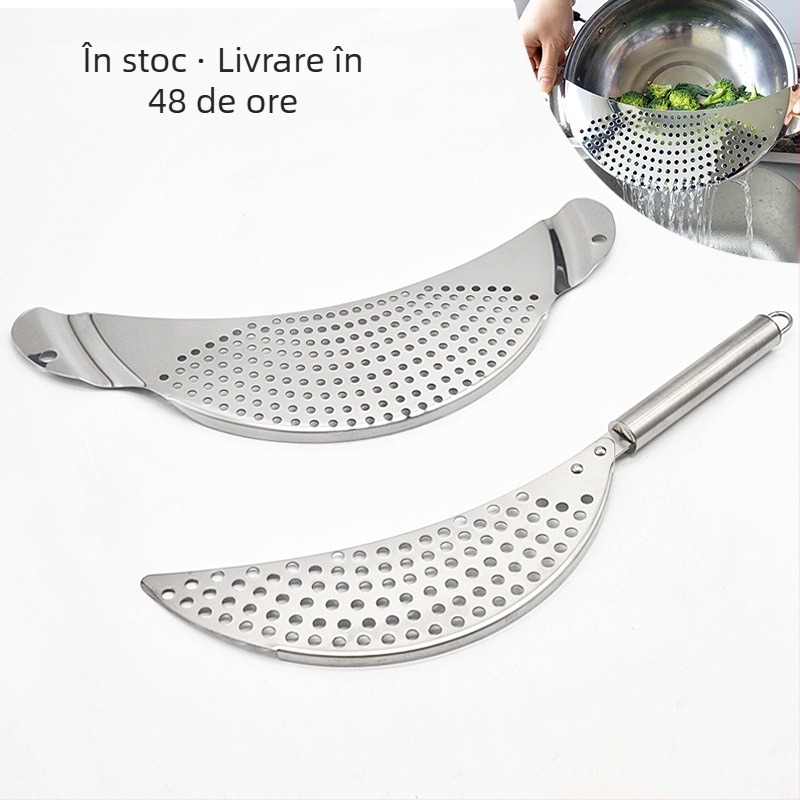Filtru de apă din oțel inoxidabil, filtru deflectiv, izolator de apă în formă de seceră, instrument de drenaj de suprafață pentru scurgeri de legume, barieră de apă pentru reținerea apei