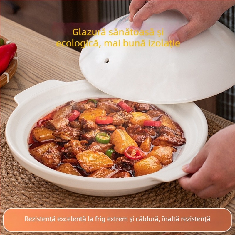 Caserolă mare din ceramică Xyf, cu cap de pește, foarte puțin adâncă, pentru hotel, caserolă comercială cu fund plat, rezistență ridicată