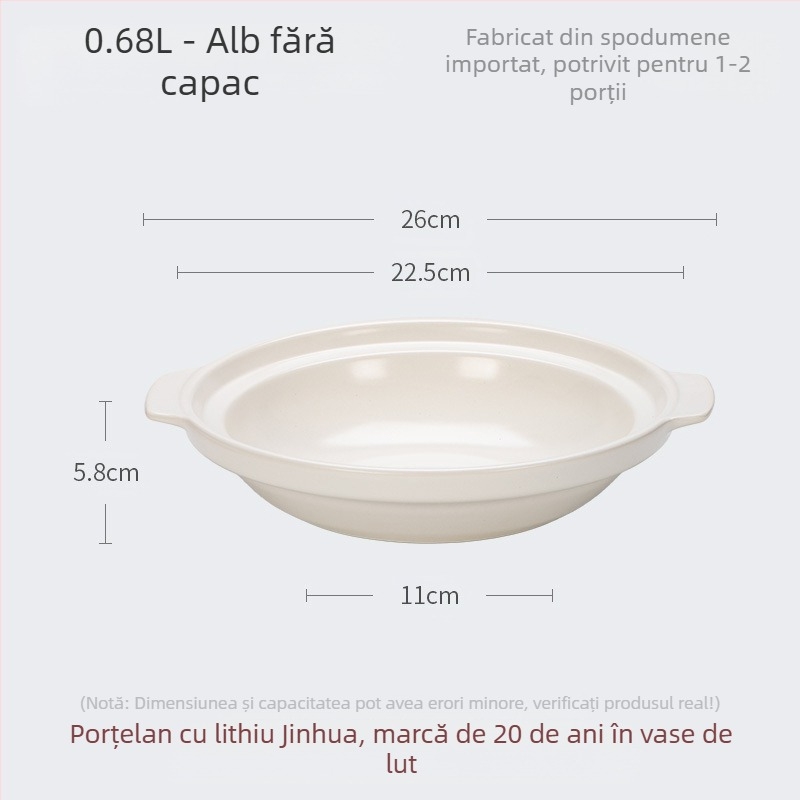 Caserolă mare din ceramică Xyf, cu cap de pește, foarte puțin adâncă, pentru hotel, caserolă comercială cu fund plat, rezistență ridicată
