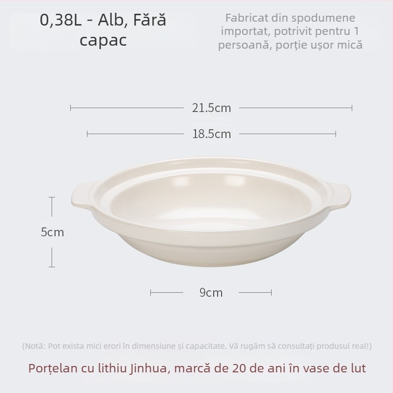 Caserolă mare din ceramică Xyf, cu cap de pește, foarte puțin adâncă, pentru hotel, caserolă comercială cu fund plat, rezistență ridicată