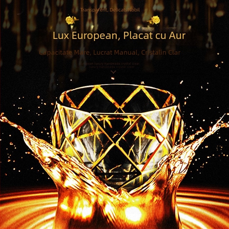 Stil european de lux auriu pictat whisky pahar vin pahar de cristal lucrat manual pahar de vin pahar de bere