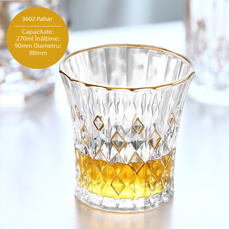 Stil european de lux auriu pictat whisky pahar vin pahar de cristal lucrat manual pahar de vin pahar de bere