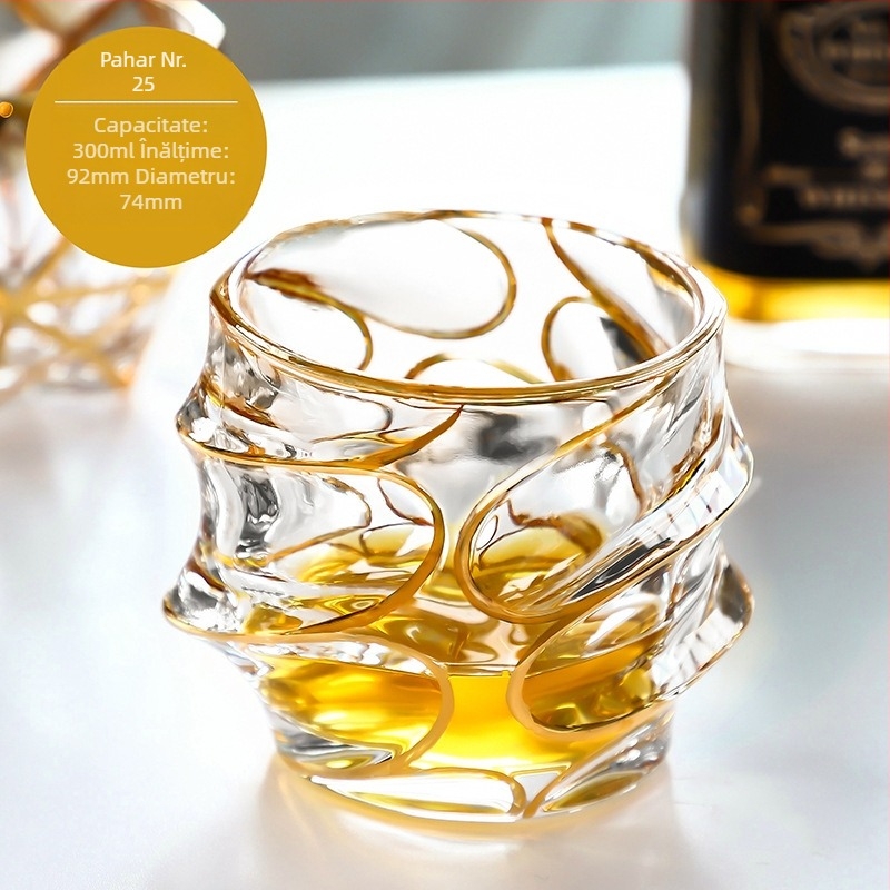 Stil european de lux auriu pictat whisky pahar vin pahar de cristal lucrat manual pahar de vin pahar de bere