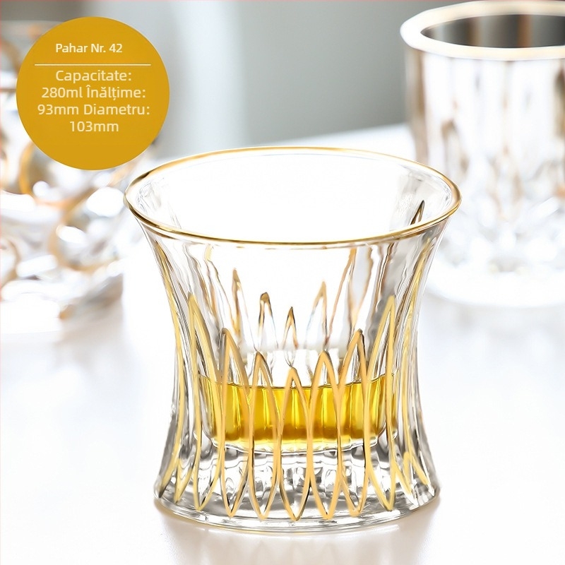 Stil european de lux auriu pictat whisky pahar vin pahar de cristal lucrat manual pahar de vin pahar de bere