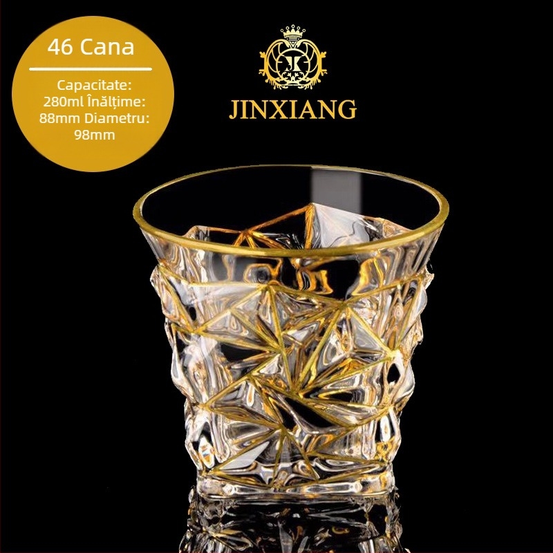 Stil european de lux auriu pictat whisky pahar vin pahar de cristal lucrat manual pahar de vin pahar de bere