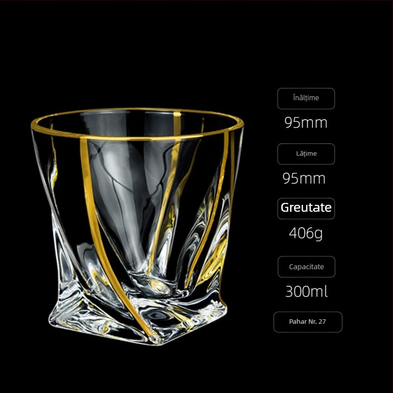 Stil european de lux auriu pictat whisky pahar vin pahar de cristal lucrat manual pahar de vin pahar de bere