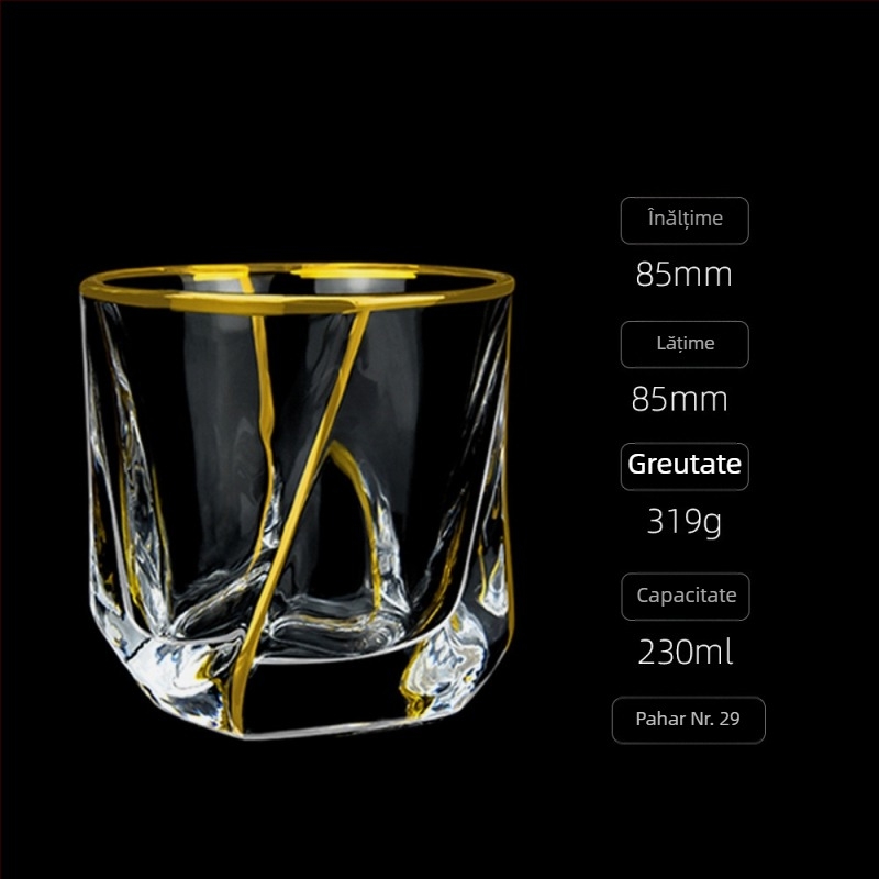 Stil european de lux auriu pictat whisky pahar vin pahar de cristal lucrat manual pahar de vin pahar de bere