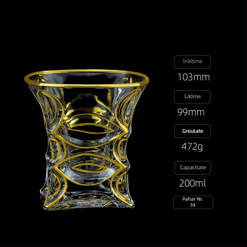 Stil european de lux auriu pictat whisky pahar vin pahar de cristal lucrat manual pahar de vin pahar de bere