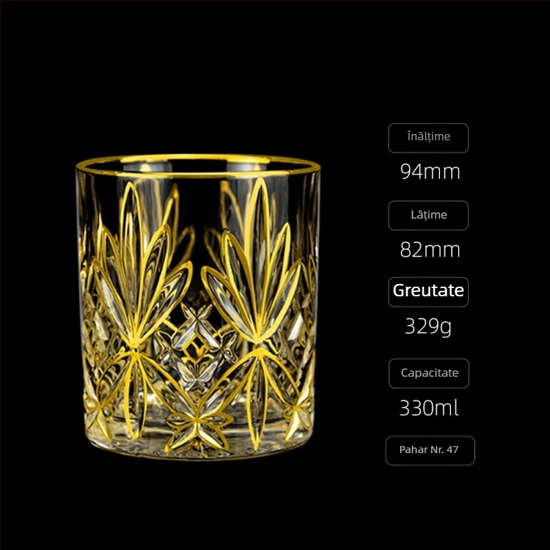 Stil european de lux auriu pictat whisky pahar vin pahar de cristal lucrat manual pahar de vin pahar de bere