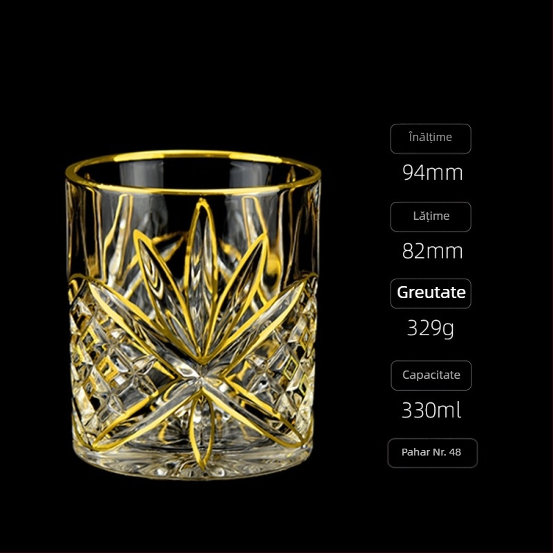 Stil european de lux auriu pictat whisky pahar vin pahar de cristal lucrat manual pahar de vin pahar de bere