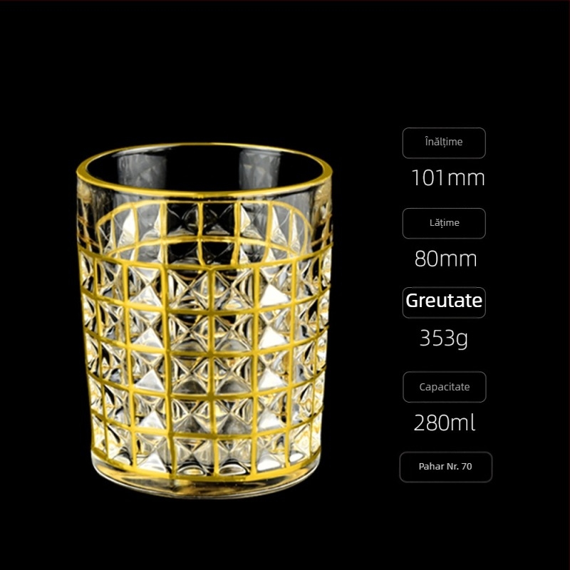 Stil european de lux auriu pictat whisky pahar vin pahar de cristal lucrat manual pahar de vin pahar de bere