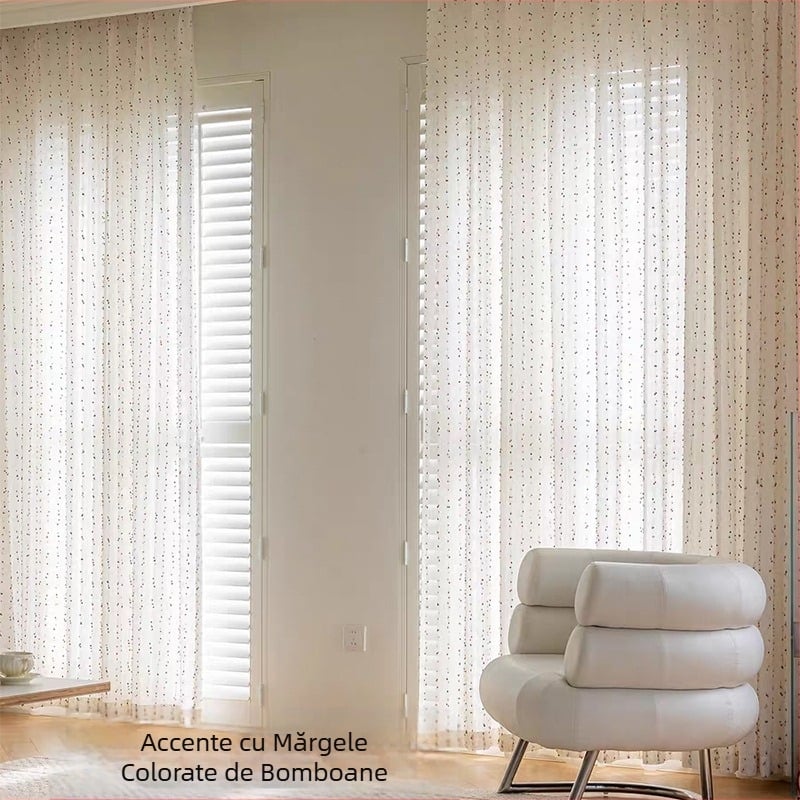 Perdea de tifon translucidă opacă, model curcubeu, pentru dormitor de fete și băieți, fereastră tip Bay Window, camera copiilor, Shaoxing Keqiao, ecran de in pentru fereastră
