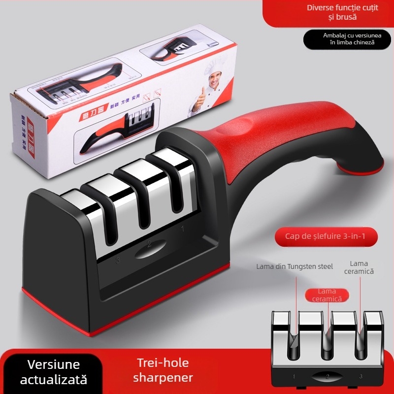 Ascuțitoare de cuțite nouă, multifuncțională, de uz casnic, Emery, piatră de ascuțit fină, foarfece de cuțit de bucătărie, instrumente de tăiere en-gros