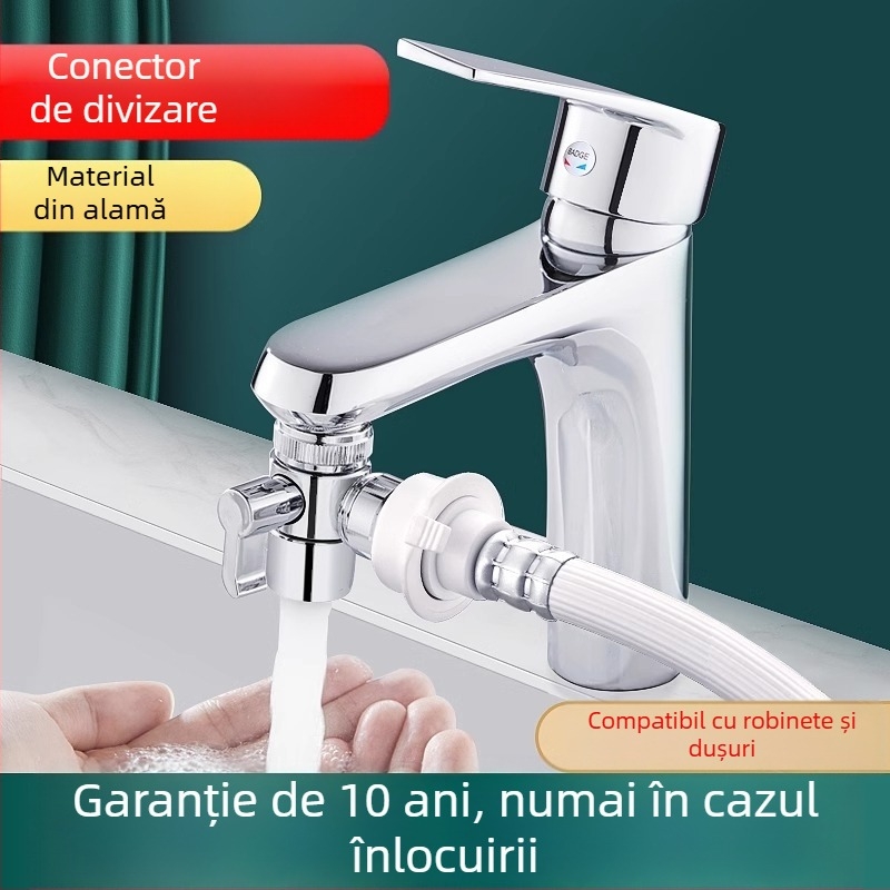 Robinet unu-la-doi conector bucătărie lavoar mașină de spălat țeavă de admisie a apei port de conectare distribuitor de apă poate fi folosit de mii de flori