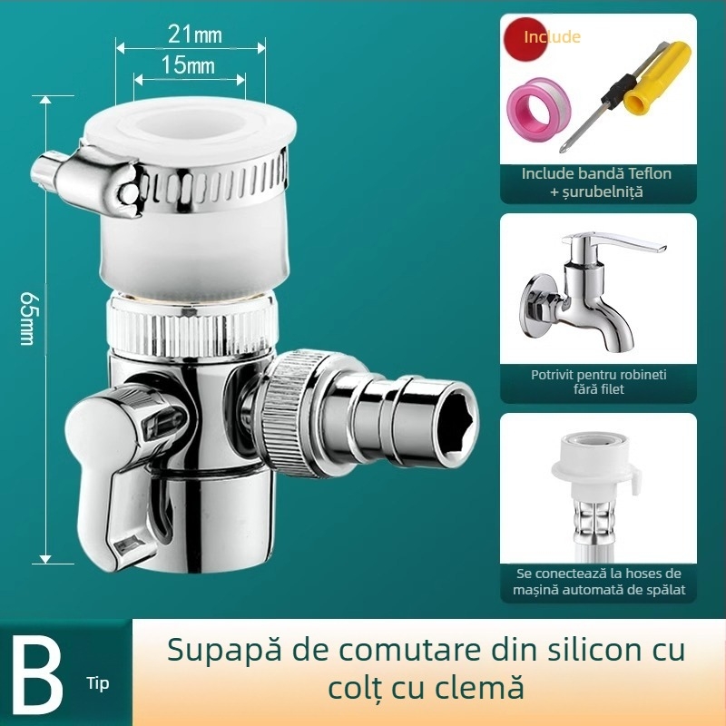 Robinet unu-la-doi conector bucătărie lavoar mașină de spălat țeavă de admisie a apei port de conectare distribuitor de apă poate fi folosit de mii de flori