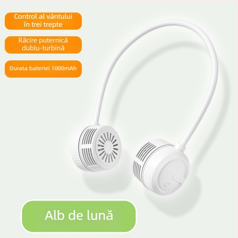 Ventilator de gât transfrontalier pliabil pentru sporturi în aer liber, ventilator portabil leneș, cu încărcare USB pentru birou, ventilator mic