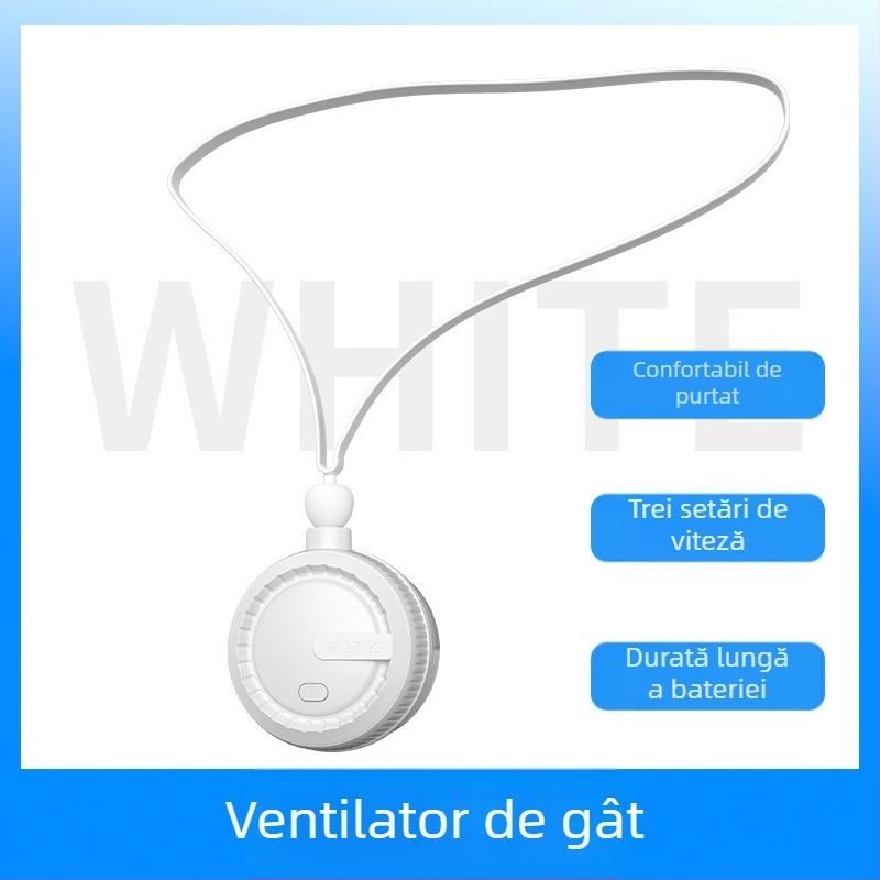 Ventilator de gât transfrontalier pliabil pentru sporturi în aer liber, ventilator portabil leneș, cu încărcare USB pentru birou, ventilator mic