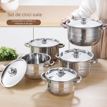 Furnizare transfrontalieră directă din fabrică, set de oale din oțel inoxidabil îngroșat, capac din oțel 18-26 cm, Spania, Mexic