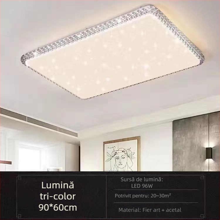 Lampă de tavan LED pentru living, imitație de cristal, lampă de dormitor principal, modernă, simplă, cu lumină atmosferică, lampă principală de hol de lux