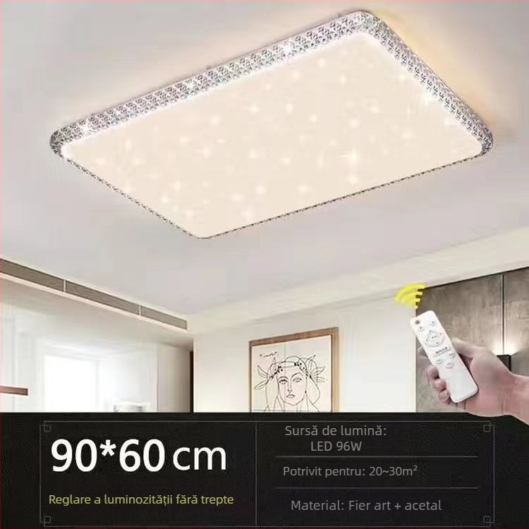 Lampă de tavan LED pentru living, imitație de cristal, lampă de dormitor principal, modernă, simplă, cu lumină atmosferică, lampă principală de hol de lux
