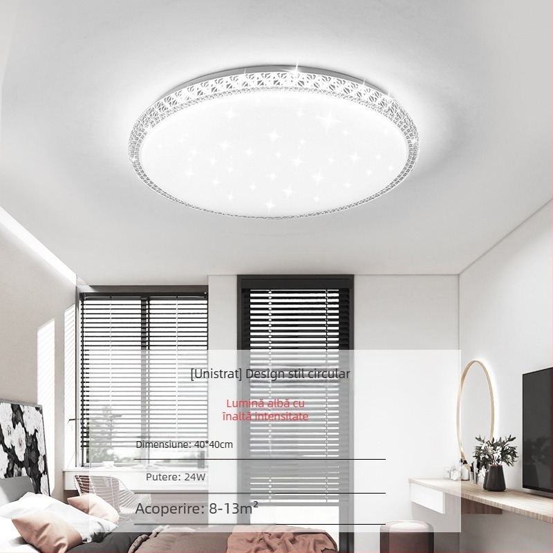 Lampă de tavan LED pentru living, imitație de cristal, lampă de dormitor principal, modernă, simplă, cu lumină atmosferică, lampă principală de hol de lux