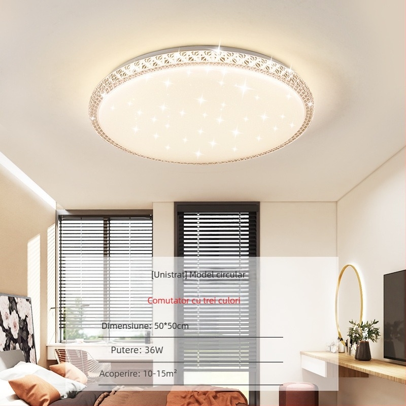 Lampă de tavan LED pentru living, imitație de cristal, lampă de dormitor principal, modernă, simplă, cu lumină atmosferică, lampă principală de hol de lux