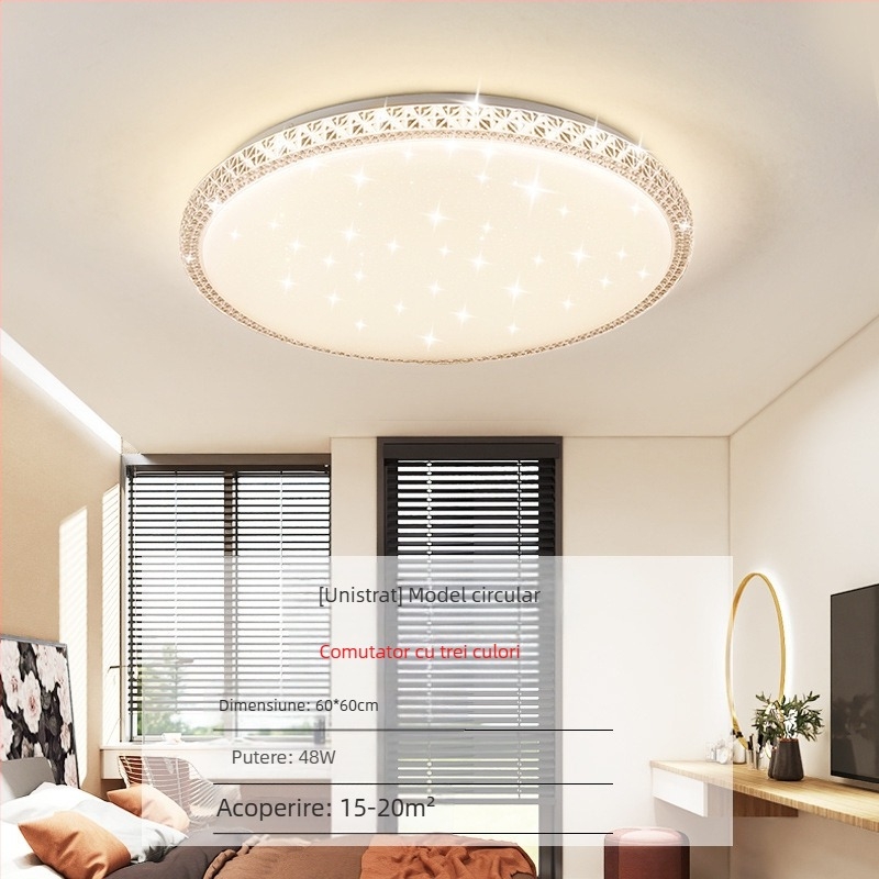 Lampă de tavan LED pentru living, imitație de cristal, lampă de dormitor principal, modernă, simplă, cu lumină atmosferică, lampă principală de hol de lux