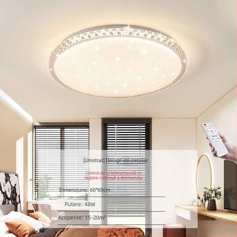 Lampă de tavan LED pentru living, imitație de cristal, lampă de dormitor principal, modernă, simplă, cu lumină atmosferică, lampă principală de hol de lux