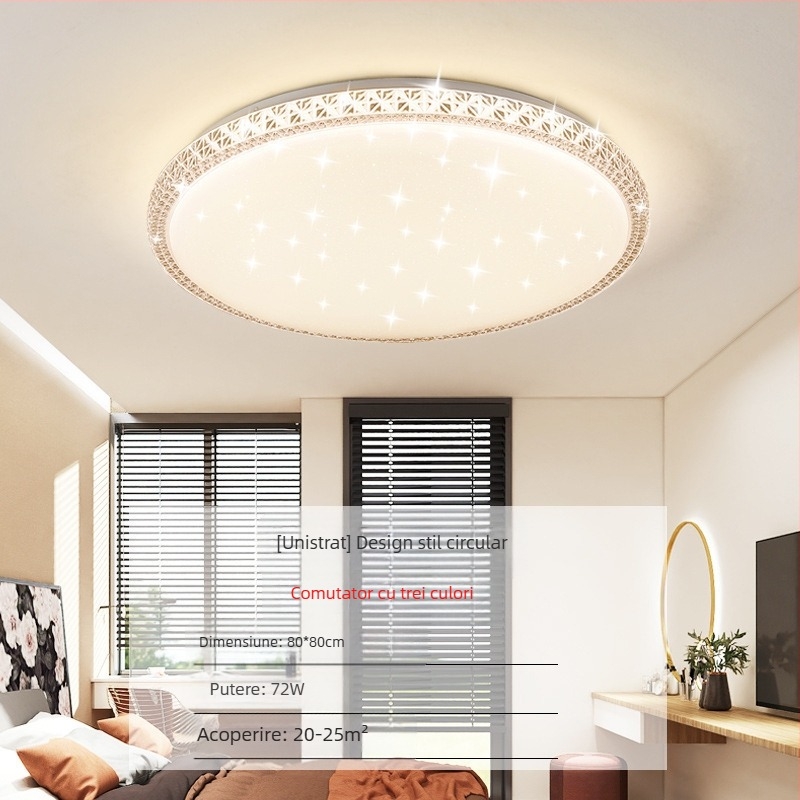 Lampă de tavan LED pentru living, imitație de cristal, lampă de dormitor principal, modernă, simplă, cu lumină atmosferică, lampă principală de hol de lux