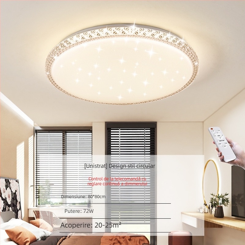 Lampă de tavan LED pentru living, imitație de cristal, lampă de dormitor principal, modernă, simplă, cu lumină atmosferică, lampă principală de hol de lux