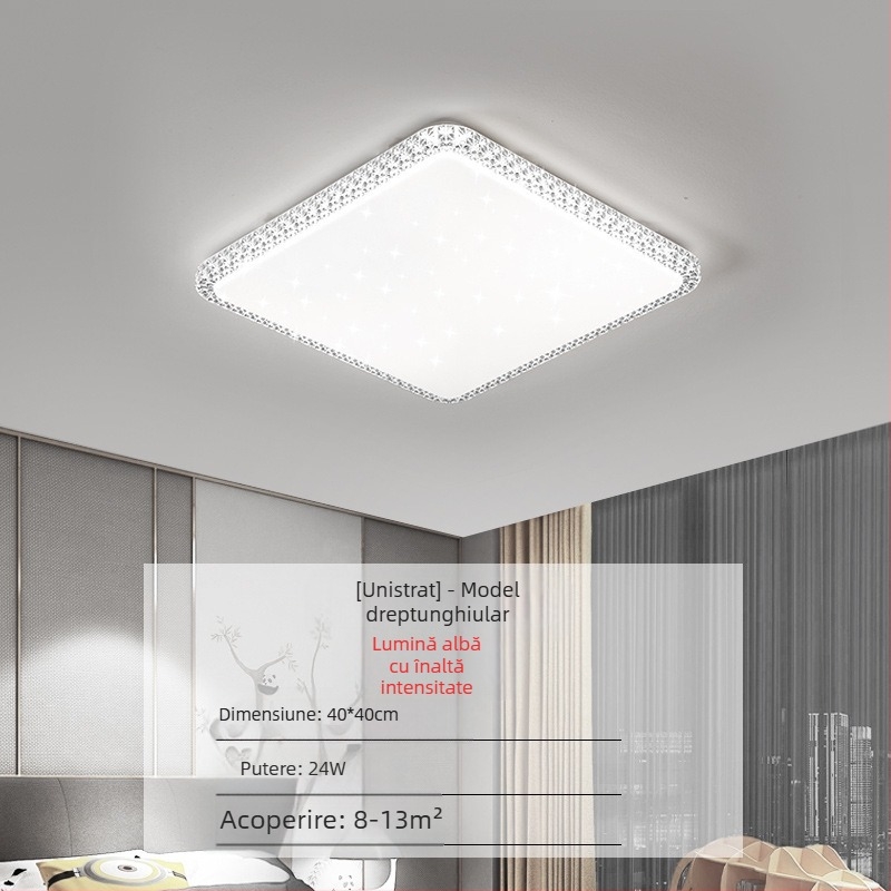 Lampă de tavan LED pentru living, imitație de cristal, lampă de dormitor principal, modernă, simplă, cu lumină atmosferică, lampă principală de hol de lux