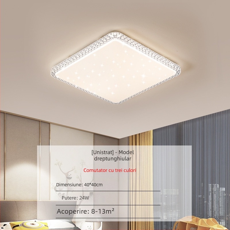 Lampă de tavan LED pentru living, imitație de cristal, lampă de dormitor principal, modernă, simplă, cu lumină atmosferică, lampă principală de hol de lux