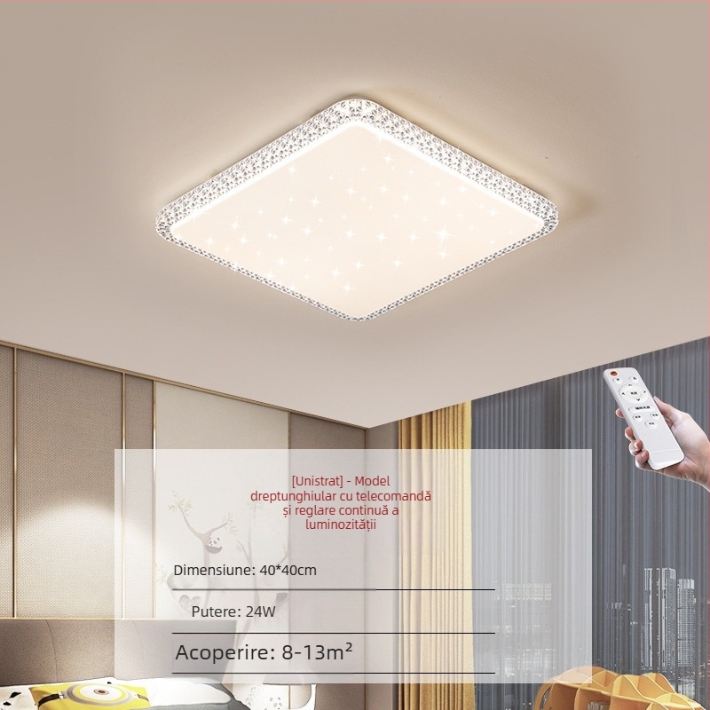 Lampă de tavan LED pentru living, imitație de cristal, lampă de dormitor principal, modernă, simplă, cu lumină atmosferică, lampă principală de hol de lux